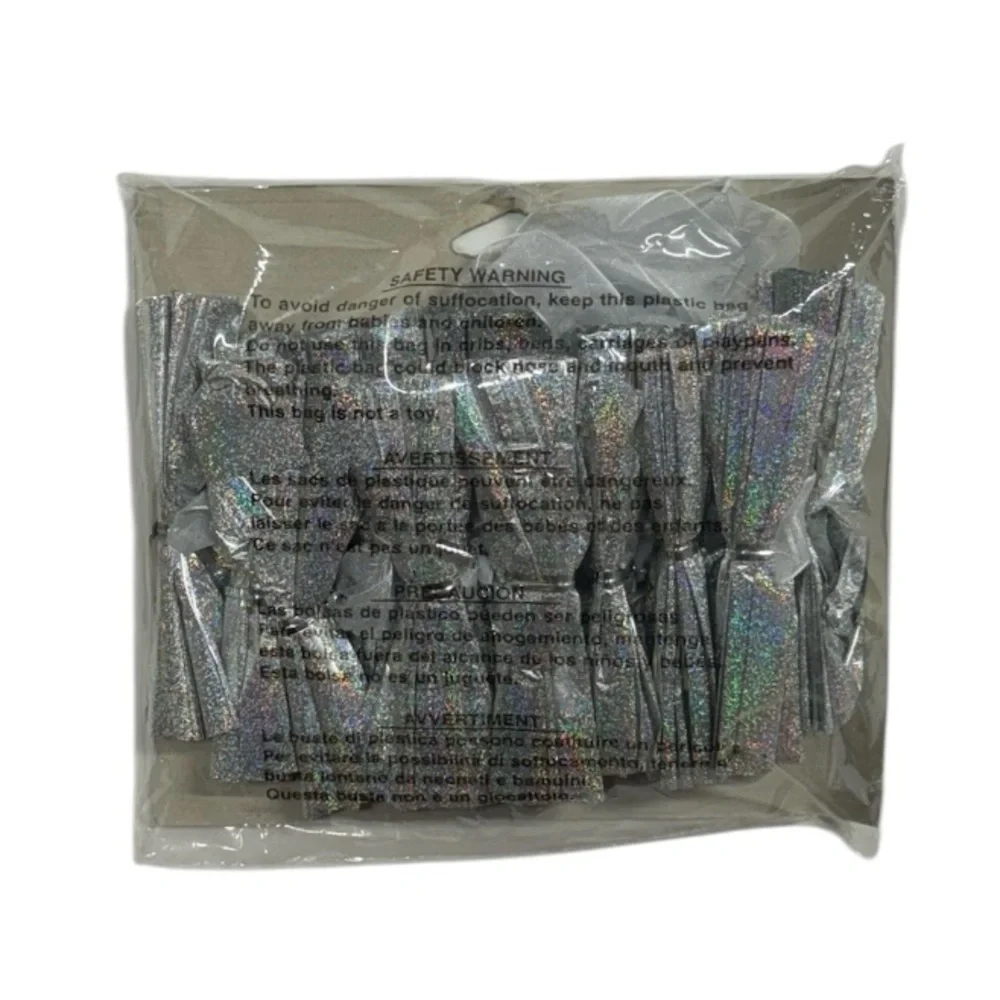 Creative Converting silver colored Pom Pom garland brand new in packaging!